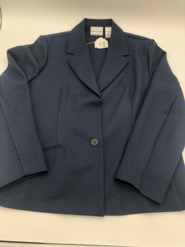 Alfred Dunner Blazer Navy Blue Color Women's Blazer Jacket 2 button Size 16 NWT - Picture 5 of 11
