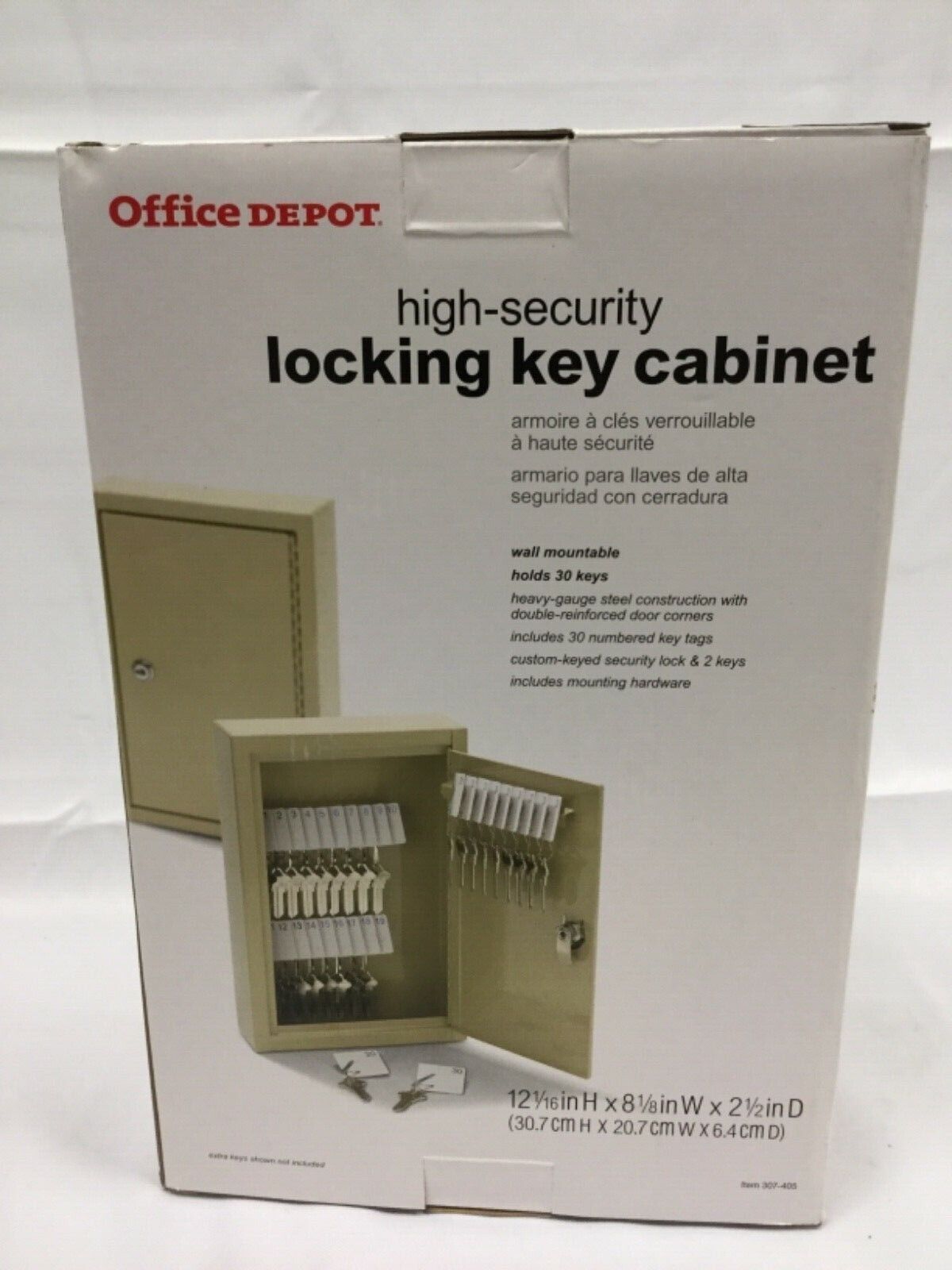 Office Depot High-Security Locking 30-Key Cabinet, 12 1/ x 8 1/ x  2 1/ | eBay