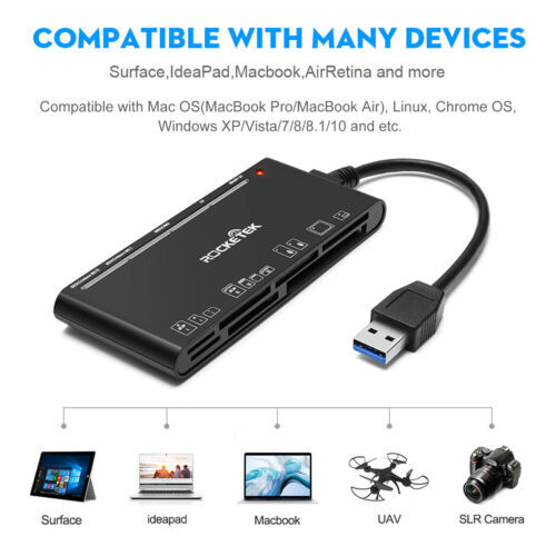 7-IN-1 USB 3.0 Memory Card Reader High-Speed Adapter for Micro SD SDXC SDHC CA - Picture 6 of 8