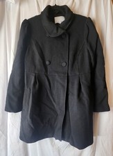 Old Navy Black Mid Length Wool Blend A-Line Coat Size L
