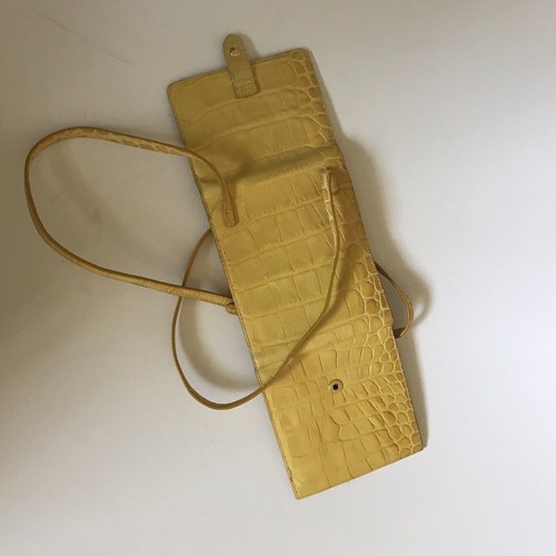 Dooney & Bourke Wallet Croc Embossed Leather Wallet Yellow SholderMade in Italy