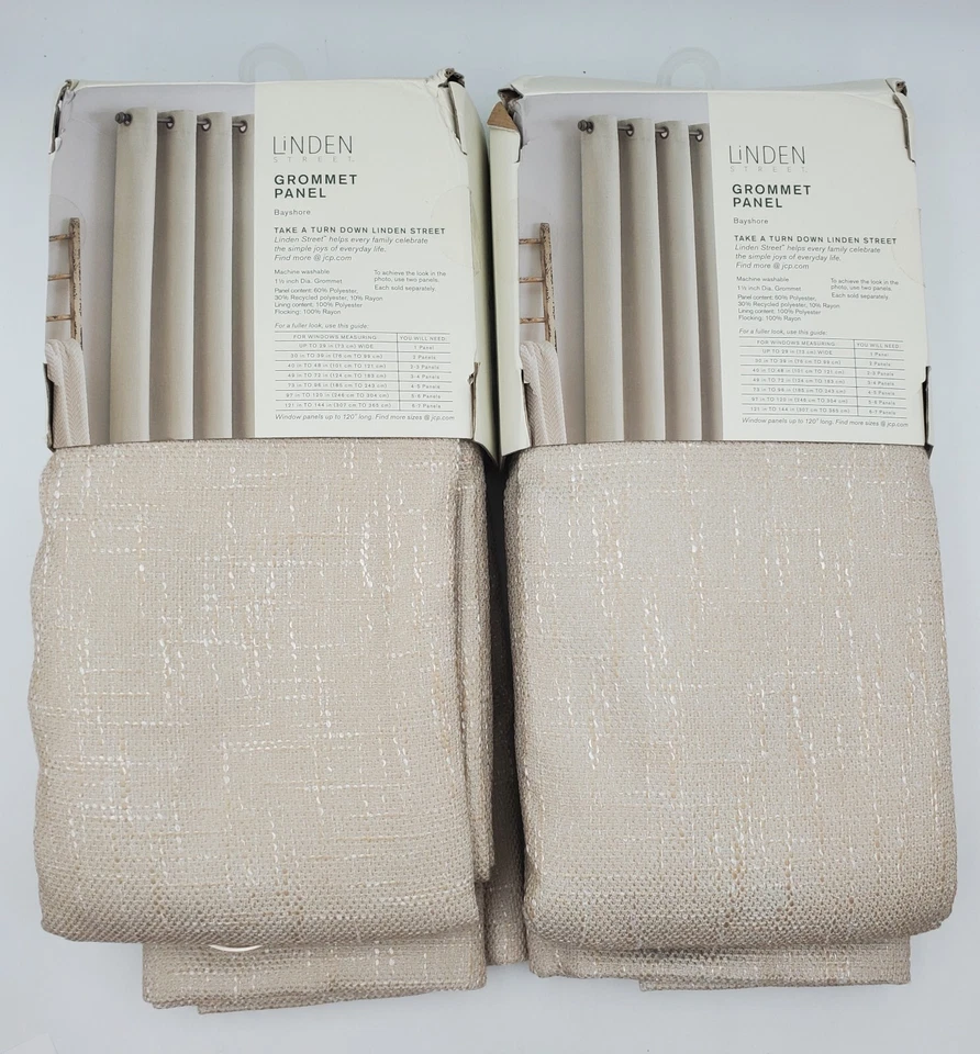 2 JcPenney Linden Street 50x95 Blackout Bayshore Grommet Panels Pair Oxford Tan - Image 3 of 4