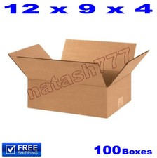 100 - 12x9x4 Cardboard Boxes Mailing Packing Shipping Moving Corrugated Carton