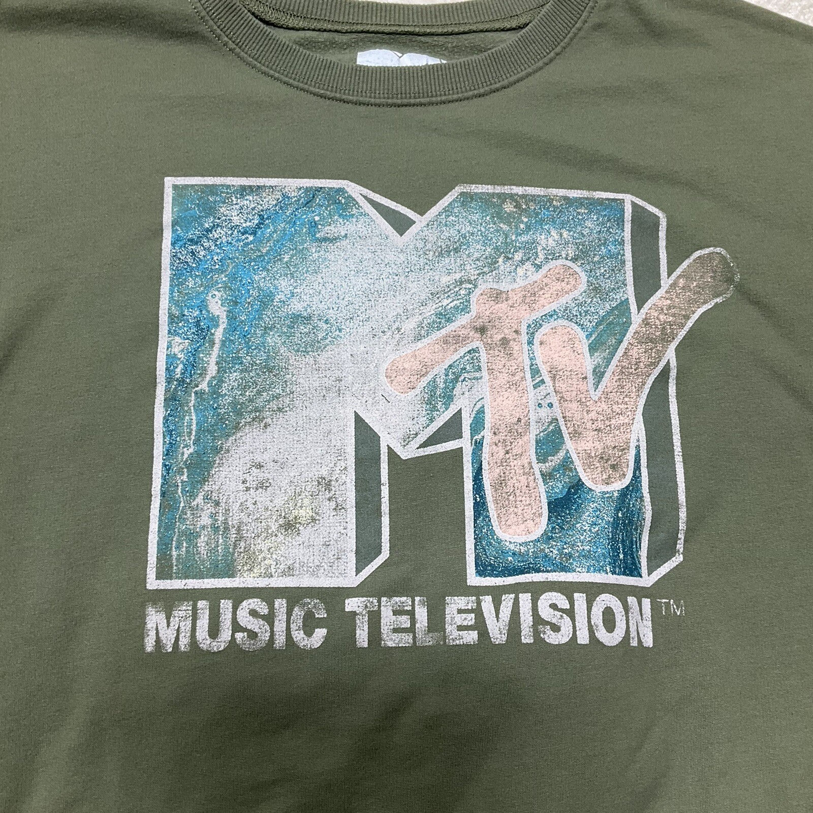 MTV Juniors Size XL Long Sleeve Round Neck Olive … - image 8