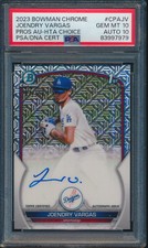 PSA 10/10 JOENDRY VARGAS AUTO 2023 Bowman Chrome HTA MOJO REFRACTOR/150 GEM MINT