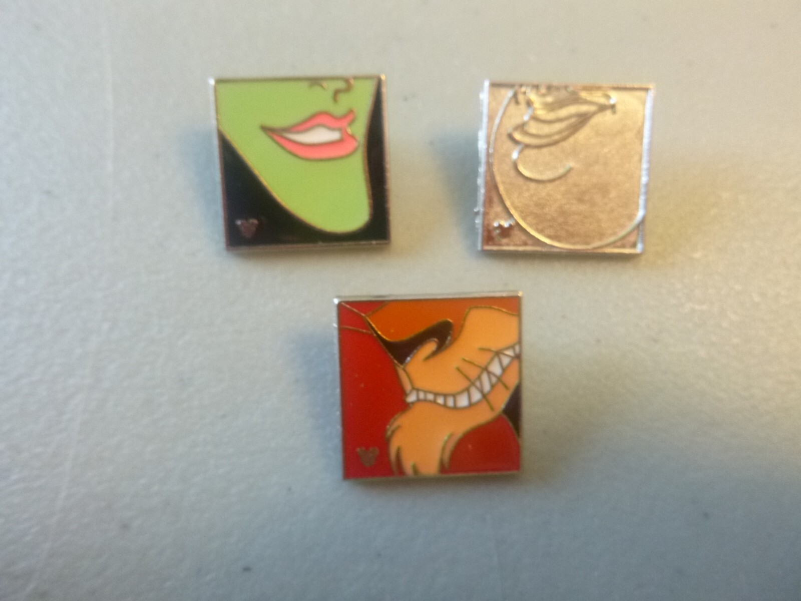 Disney Pins - 3 Pins - 3 different Villian Faces Hidden Mickey pins