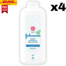 4 x 500g Johnson's Baby Powder Classic Cornstarch 500g / 17.6 oz - DHL Free Ship
