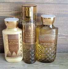 bath and body works golden berry mistletoe shower gel lotion fine fragrance mist