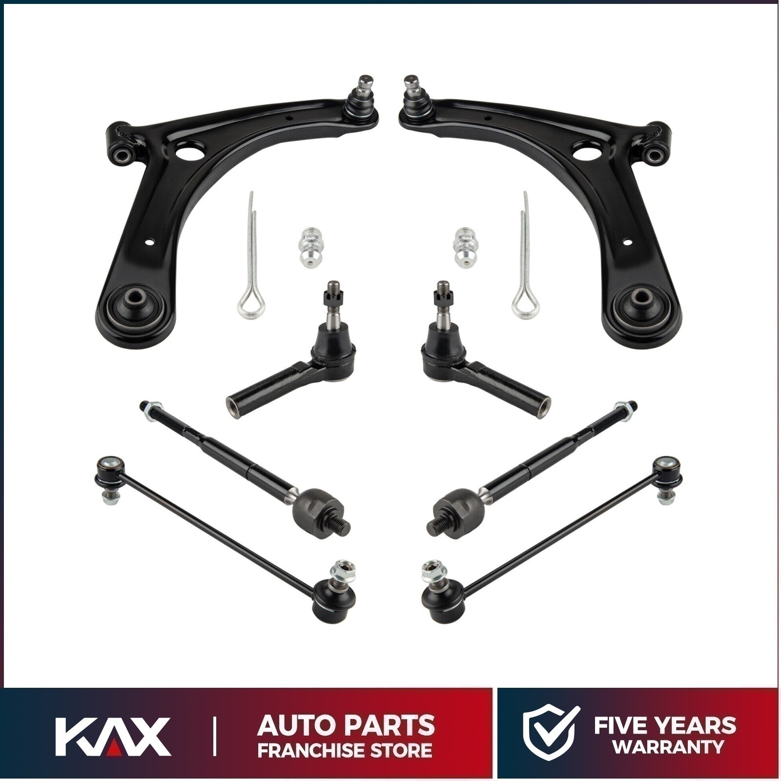 NEW 8X For 07-2012 Dodge Caliber Front Control Arms Tie Rod Sway Bar Suspension