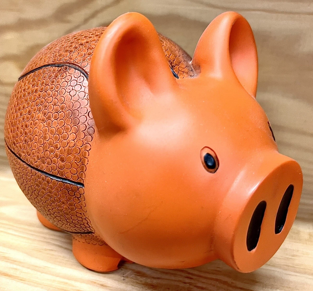 Basketball Resin Piggy Bank Pig With Basketball Belly With Stopper