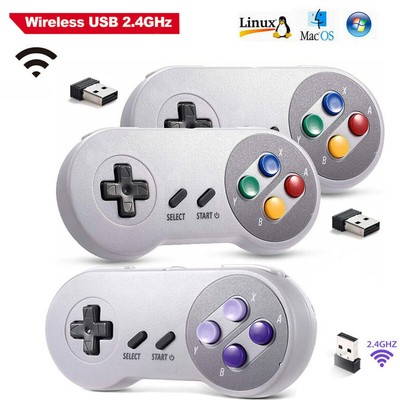 Wireless USB Controller für SNES Emulator,2.4G Gamepad für Win PC Mac&Retropie