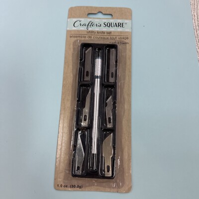 Crafters Square 7-pc Craft Hobby Knife Set 6 Precision Cutting Blades + 1 Handle