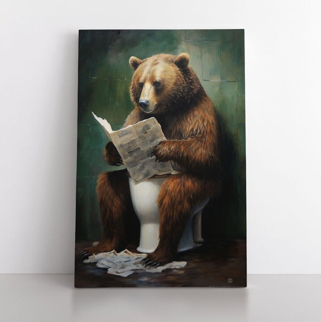 Funny Bear Funny French Songs Grizzly Bear Sitting On Toilet