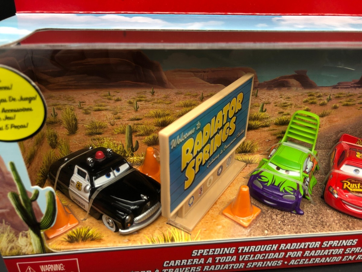 Disney Pixar Cars Speeding Through Radiator Springs 4 Pack Box