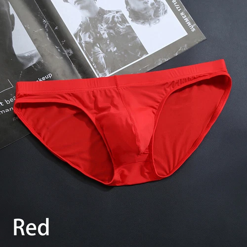 Mens Ice Silk Briefs Seamless Underwear Bulge Pouch Underpants Knickers Panties - Picture 10 of 15