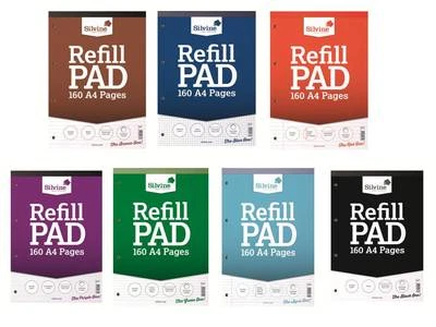 Silvine A4 Refill Pad 160 Pages (Ruled, Plain, Graph and Squares) Exercise books