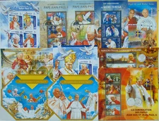 Pope John Paul II 100 diff mini & souv. sheets Composition Lot