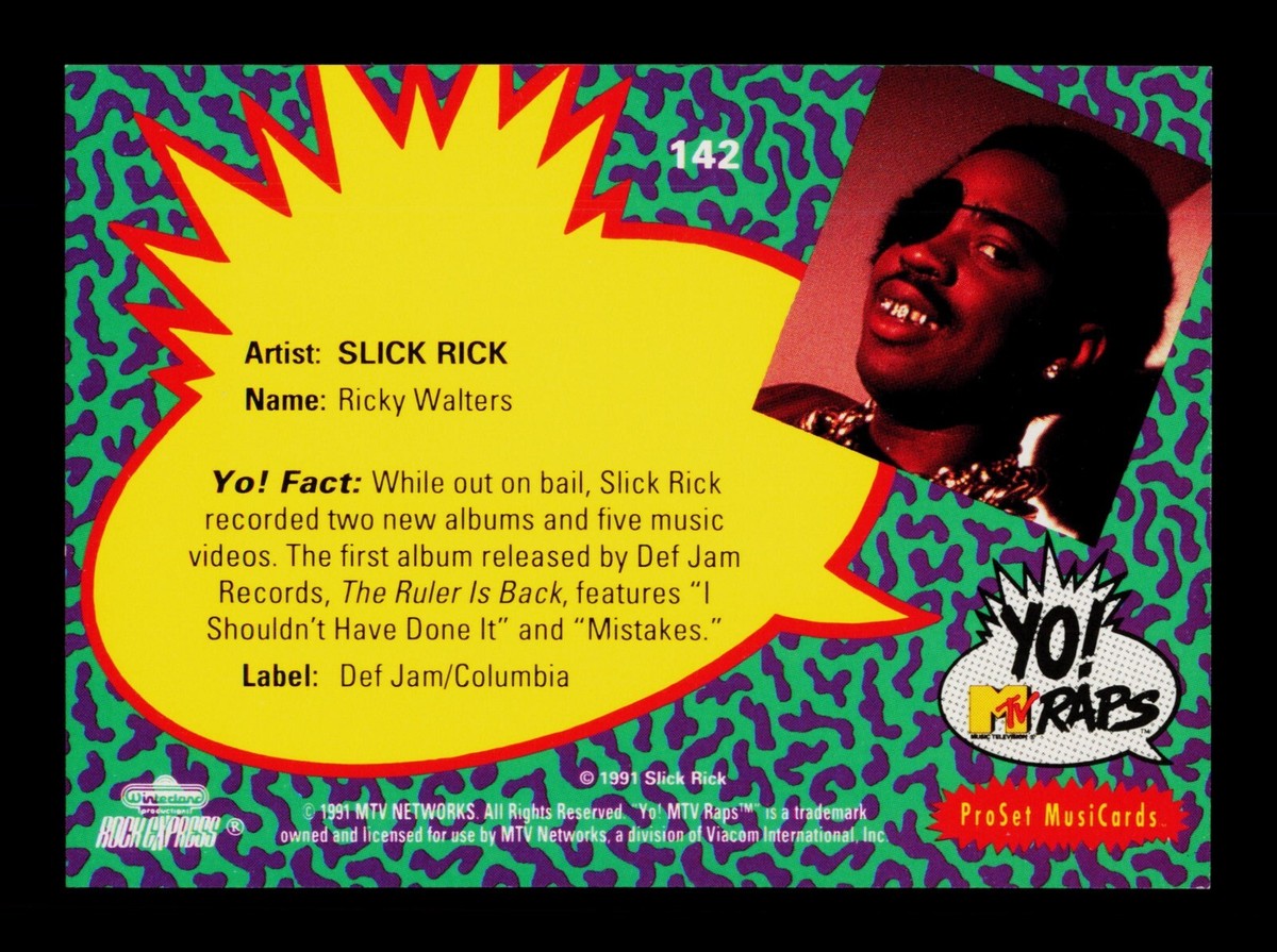 Slick Rick 142 Yo! MTV Raps 1991 Trading Card TCG | eBay