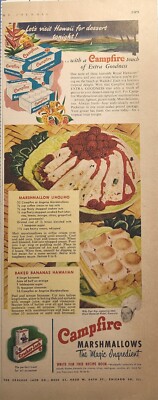 Campfire Marshmallows Hawaiian Dessert Magic Ingredient Vintage Print Ad 1952