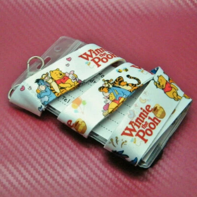 Disney Inspired Cartoon Pooh & Friends Lanyard Card Holder & Safety Clip New