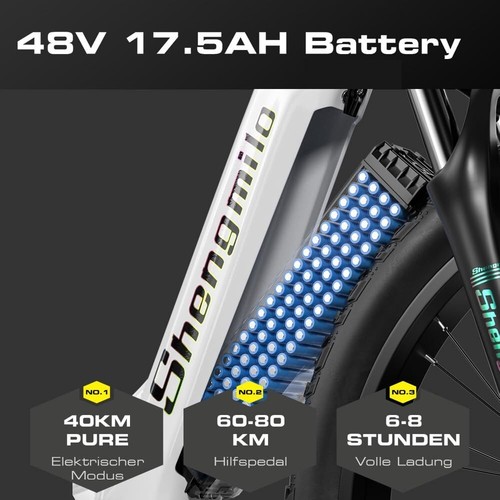 Bicicleta eléctrica de 26 pulgadas 48V17.5Ah E Bike Fatbike Pedelec bicicletas de ciudad E-MTB freno de aceite - Imagen 6 de 23
