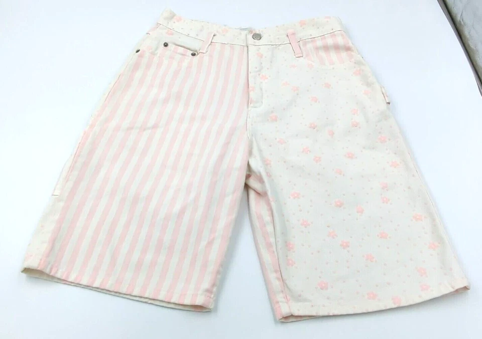 Pantalones cortos vaqueros vintage de acero de los 90 de tiro alto para mujer talla 8 hechos en EE. UU. florales Foto 3 de 4