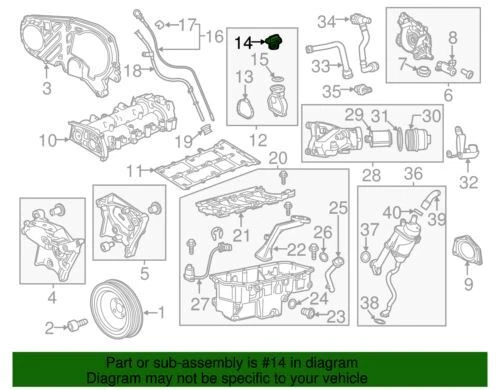 OEM NUEVO 2014-2015 GM Chevrolet Cruze Sedán Motor Aceite Fluido Tapa 55580782 Foto 3 de 3