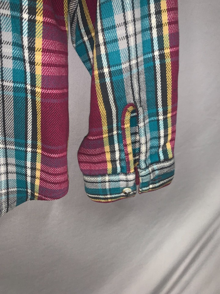 Vintage FIVE BROTHER Mens Flannel Shirt Large Thick Plaid Red Green