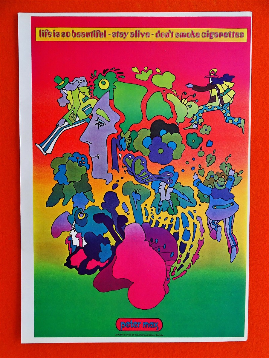 60's ヴィンテージ　ポスター　1969 ピーターマックス  ヒッピー　70s Yahoo!オークション - 新品ポスター ピーター・マックス（Peter