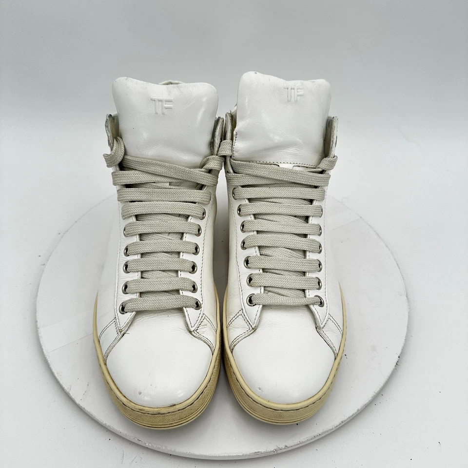 Zapatos informales Tom Ford Russell para mujer talla EU 38 US 7 de cuero blanco de caña alta Foto 3 de 4