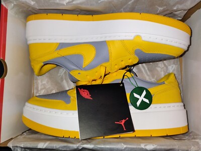 Size 12w ~ Nike Air Jordan 1 'Elevate' Low Yellow/Grey (DH7004-017) New in Box