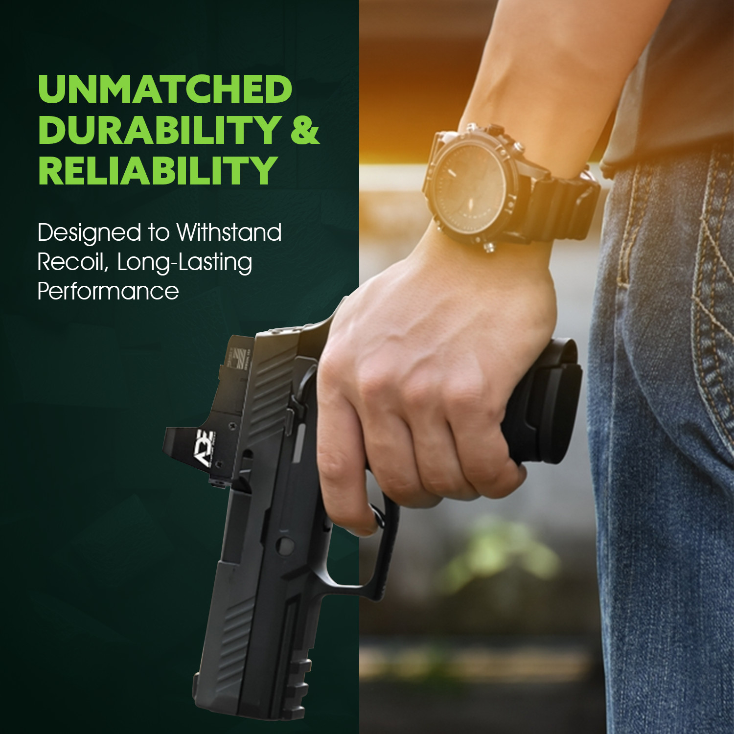 Ade RD3-006 GREEN Dot Reflex Sight + RUGER Security 9 pistol Optic Mount Plate