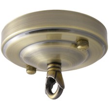 Vintage Ceiling Rose In Antique Brass Finish 106mm Dia with Chain Loop