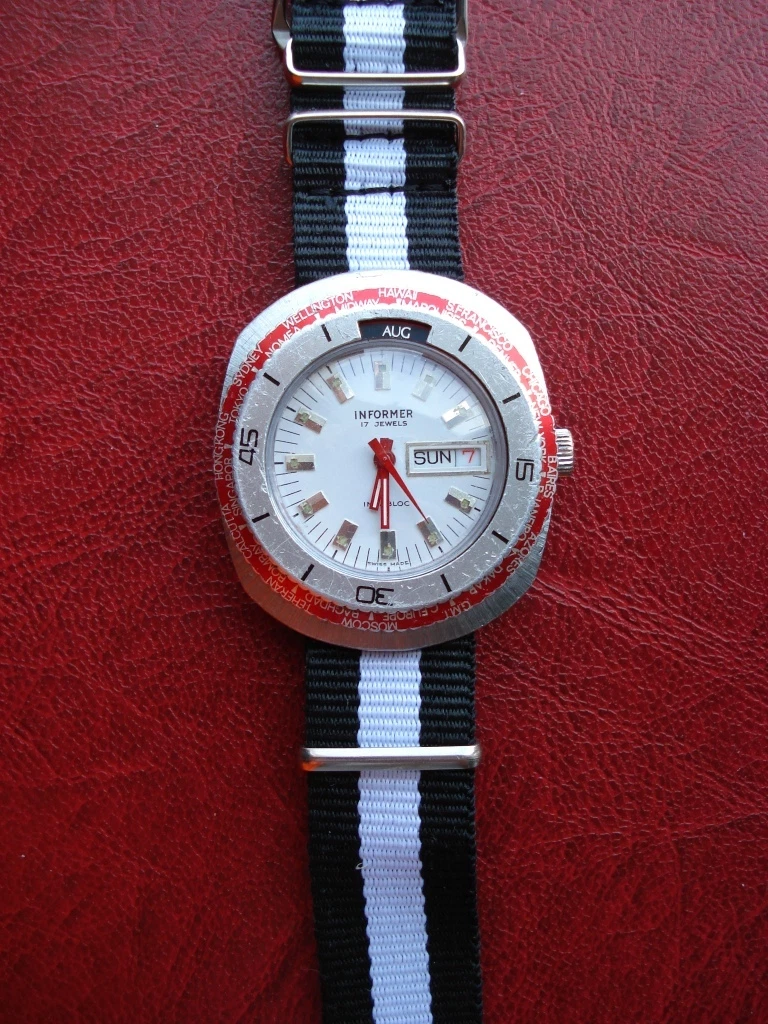 Vintage Informer Diver GMT Month Date Day Men s Watch