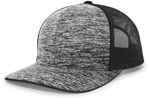 Pacific Headwear 106C Aggressive Heather Trucker Snapback Cap - Picture 3 of 14