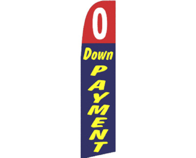 Pack of 2 0 Down Payment Red & Blue Swooper Super Feather Advertising Flag 