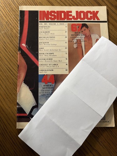 Vintage Inside Jock Feb 1987 Gay Interest Adult Magazine LGBTQ 80s