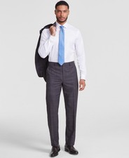 Michael Kors Mens Classic fit Dress Pants 42 / 32 Brown Plaid Stretch Wool