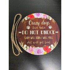 Funny Dog Sign for Home Door Decoration 8 inch-NEW-N