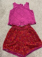Matilda Jane Catch The Waves Girls Enchanted Garden Matching Shorts Set Size 14