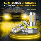 3000K Yellow LED Fog Light Bulbs H8 H11 H16JP H9 Driving Lamps Bright Kit AUXITO
