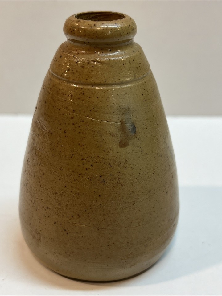 Antique Stoneware Cone Salt Glazed Inkpot Rustic Ink Pot Brown Jar ...