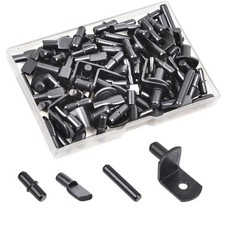 100Pcs Shelf Pegs for Shelves, 4 Styles Pins Kitchen 5mm & 6mm Black