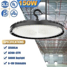 150W UFO LED High Bay Light Industrial Warehouse Gym Shop Lighting 22500LM 5000K