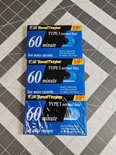 Tone Master 60 Minute Blank Cassette Tape Type 1 Normal Bias Lot Of 3 Sealed