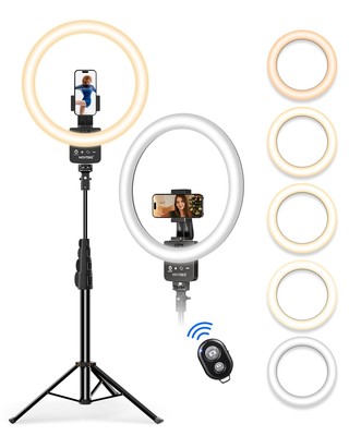 12'' Ring Light mit Stativ with 160cm Extendable Tripod Stand Selfie Ring Lig...