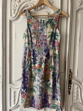 Anthropologie Edme & Esyllte Hyacinth Afternoon Linen Casual Dress Size 2 Floral