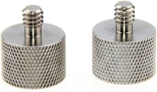 CAMVATE Thread Adapter Microphone Stand 5/8"-27 Female to 1/4"-20 Male for