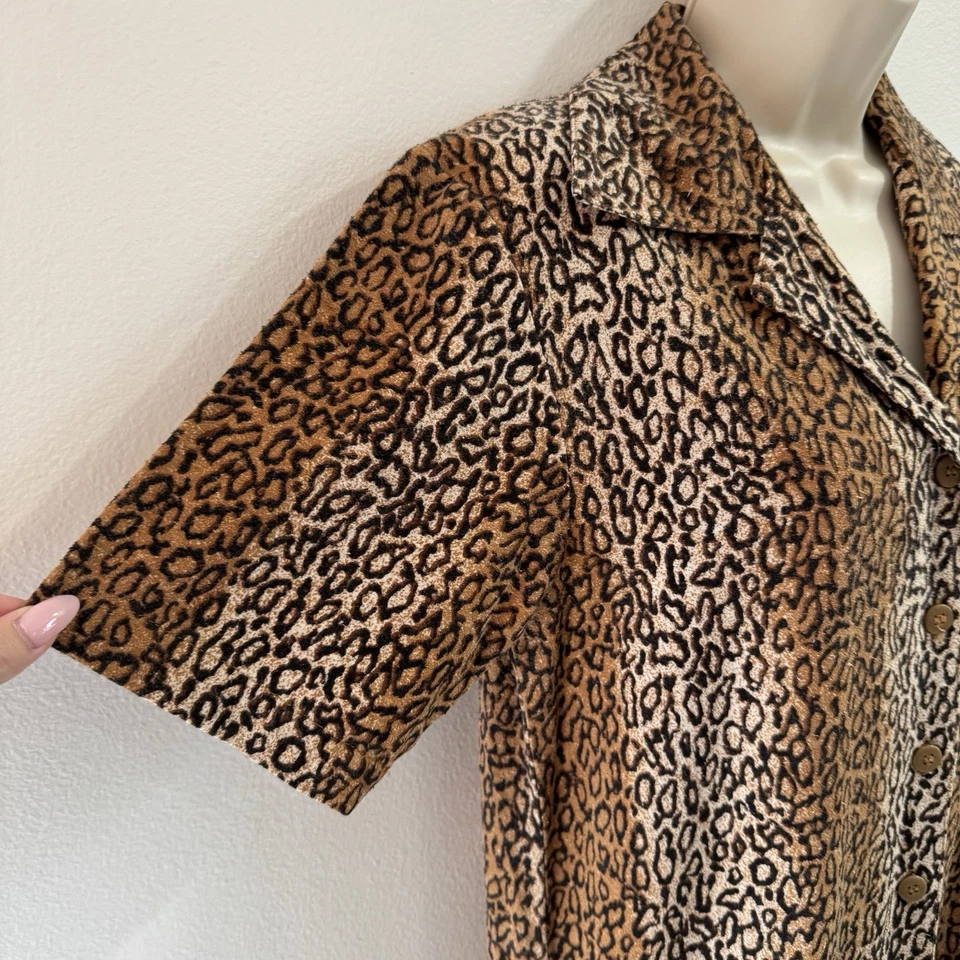 Maxi Vestido De Colección Y2K Años 90 Nick & Sarah S Leopardo 100% Seda Cruda Grunge Punk Foto 3 de 4