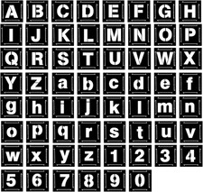1 Inch Letter Stencils for Painting, 62 Pcs Reusable Plastic Letter Number Stenc